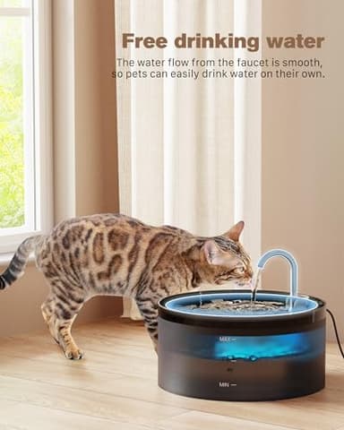 Cat Water Fountain: 108oz/3.2L Cat Fountain Super Silent Pet Drinking Dispenser - Water Fountains for Kitty Indoor - Quiet Pump and Faucet Design - Suitable for Cats and Dogs - BEMOONY - Image 7