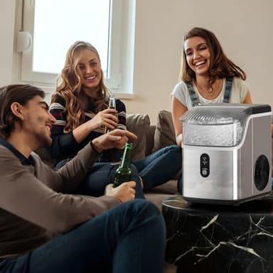 Antarctic Star Nugget Ice Makers Countertop, Pebble Ice Machine with Chewable Pellet Ice, 34Lbs/24H, Self-Cleaning, Sonic Ice, One-Click Operation, for Kitchen,Office Stainless Steel Silver - Image 7