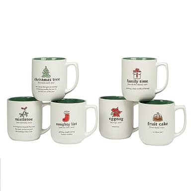 Certified International Christmas Fun Green Sayings 16 oz. Mugs, Set of 6 Assorted Designs - Image 10