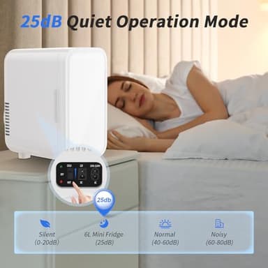 YASHE Mini Fridge, 6 Liter/8 Can 110V AC/DC Portable Thermoelectric Cooler Refrigerators for Bedroom, Skincare, Beverage, Office, Dorm Room and Car, White - Image 8