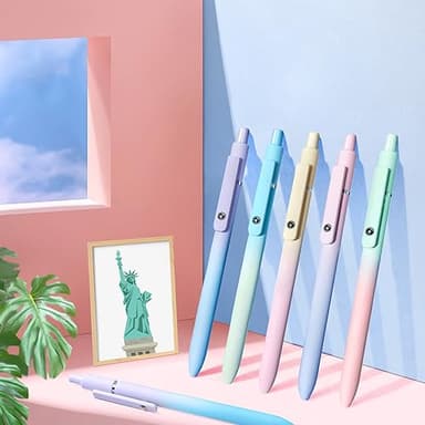 YOXMJDB Gel Pens, 5 Pcs Medium Point Smooth Writing Pens Cute Pens for Women, High-End Series 0.7mm Black Ink Pens for Journaling Note Taking, School Office Supplies (5 Pcs Gradient Morandi) - Image 7