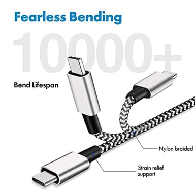 Deegotech Type C Charger 10 ft, USB C Charger Cable Fast Charging, Nylon Braided Long USB C Cable, Type C Charger Cord Compatible with Galaxy S10 S9 S8 Plus, Note9 8 A60 A50, Moto G and Other Devices - Image 3