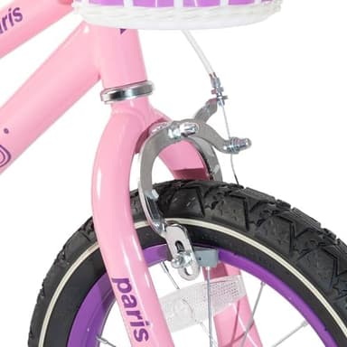JOYSTAR Paris Girls Bike for Ages 3-8 Years Old, 14 16 18 Inch Kids Bike with Training Wheels, Basket and Handbrake, Multiple Colors - Image 6