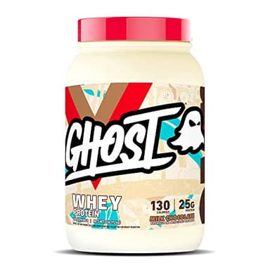 GHOST Whey Protein Powder, Milk Chocolate - 2LB, 25G of Protein - Whey Protein Blend - ­Post Workout Fitness & Nutrition Shakes, Smoothies, Baking & Cooking - Soy & Gluten-Free - Image 1