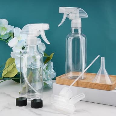 Plastic Spray Bottles Empty Spray Bottle 16.9oz/500ml 2 Pack Heavy Duty Spraying Bottles Mist/Stream Water Bottle for Cleaning Solutions, Essential Oils, Hair (Clear) - Image 2