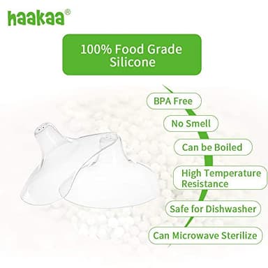 haakaa Nippleshield Silicone Nipple Shields for Breastfeeding with Carry Case Ultra-Thin Super-Soft (18mm, 2pk) - Image 3