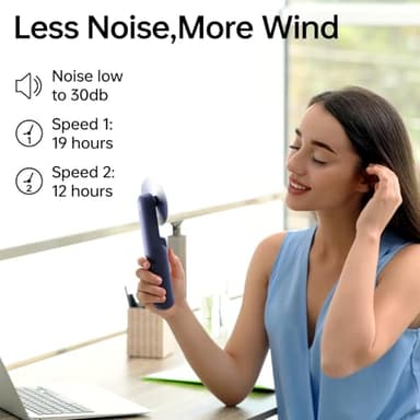 JISULIFE Portable Handheld Fan, Mini 3 In 1 with Rechargeable Battery, Personal Pocket Fan for Travel, Outdoor, USB Power Bank, Flashlight, Essential Ideal Gifts for Summer/Concert/Vacation - Blue - Image 3