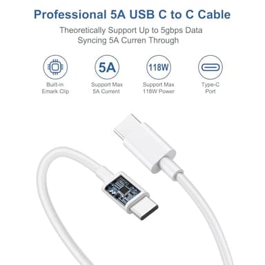 10FT Mac Book Pro Air Charger, [MFi Certified] 118W 96W 87W 61W USB C Fast Power Adapter with Long Type C Charging Cable, Compatible with MacBook Air Pro and All USB-C Devices - Image 3