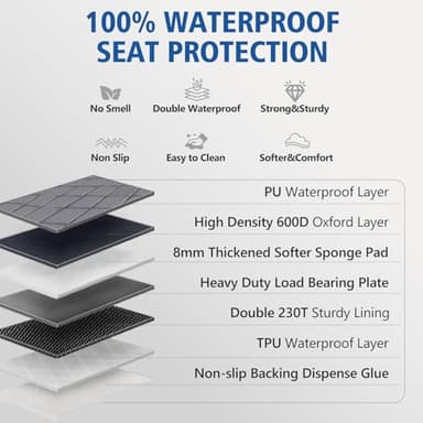 XL Truck Back Seat Extender for Dogs, Dog Seat Cover Back Seat Supports 400lbs, Hard Bottom Pet Seat Covers for Crew Cab Trucks, Dog Hammock for F150, RAM1500, Sierra, Tundra, Silverado, Titan Grey - Image 7