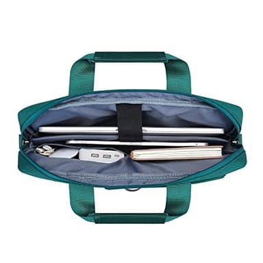 MOSISO Laptop Shoulder Bag 15.6 inch, 15-15.6 inch Computer Bag Compatible with MacBook Pro 16 inch, HP, Dell, Lenovo, Notebook with 2 Raised&1 Flapover&1 Horizontal Pocket&Handle&Belt, Teal Green - Image 3