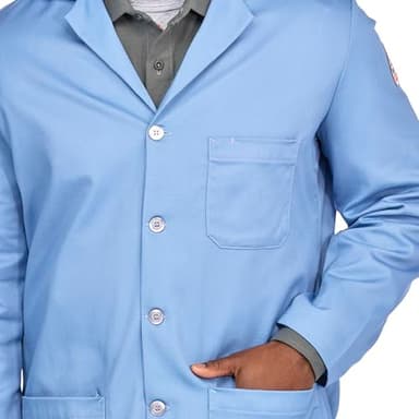 Bulwark FR-KEL2LB RG Men's FR Lab Coat, Light Blue, Small - Image 6