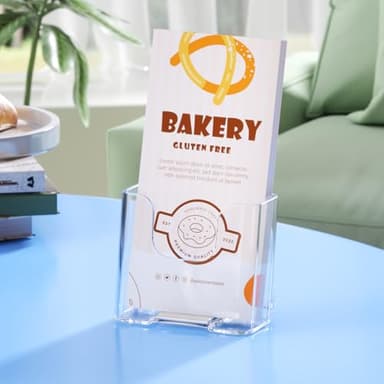 KTRIO Acrylic Brochure Holder 4x9 Inches 2 Pack, Clear Pamphlet Display Stand Plastic Flyer Holders for Booklets, Menu, Journals, Wall Mount or Countertop Use - Image 6