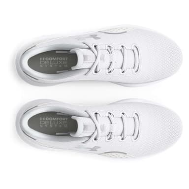 Under Armour Women's Charged Surge 4, (100) White/Distant Gray/Metallic Silver, 7.5, US - Image 3