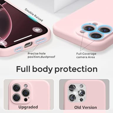 Ktele Magnetic for iPhone 16 Pro Case [Compatible with Magsafe] [Premium Silicone Satin-Smooth Touch] Slim Shockproof Anti-Scratch Microfiber Lining Case, 6.3 inch, Chalk Pink - Image 5