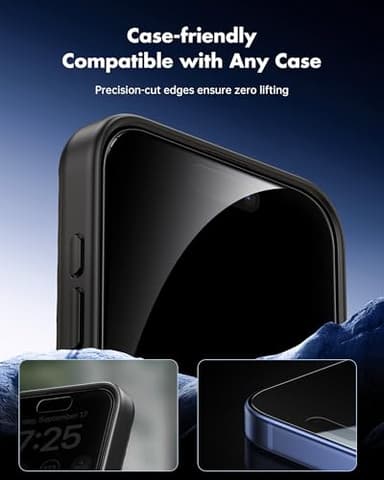 UNBREAKcable Privacy Screen Protector for iPhone 16, Anti-Spy Shatterproof Tempered Glass [True 28°Anti Spy] [9H Hardness] [Easy Installation Frame] Black Protector for iPhone 6.1" - 2 Pack - Image 7