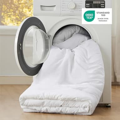 Bedsure King Size Comforter Set, White Soft Prewashed Bedding for All Seasons, 3 Pieces GentleSoft™ Warm Down Alternative Bed Set, 1 Lightweight Comforter (104"x90") and 2 Pillowcases (20"x36") - Image 5