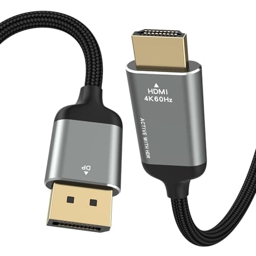 LEKVKM DisplayPort to HDMI Cable 6ft, DP to HDMI 4K@60Hz 1080P, Braided/Alum Shell/Optimal Chip Solution,Thunderbolt 2 to HDMI Cable for MacBook Air/Pro,Dock,Monitor,Projector and More - Image 1