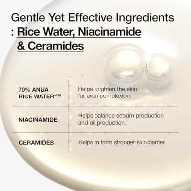 ANUA Rice 70 Glow Milky Toner, for Glass Skin, Rice Water, Niacinamide, Ceramides, Panthenol, Fragrance-Free, Non comedogenic, Fungal Acne Safe, Korean Skin Care, 250ml/8.45fl.oz. - Image 5