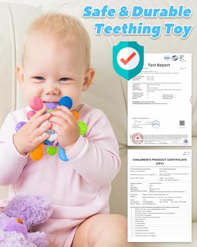 Baby Teething Toys for 0-6 6-12 Months Ages 0-2, Tummy Time Montessori Toys for Babies 0 3 6 9 12 18 Months, Newborn Infant Sensory Toys, Baby Shower Gifts for Boys Girls - Image 6