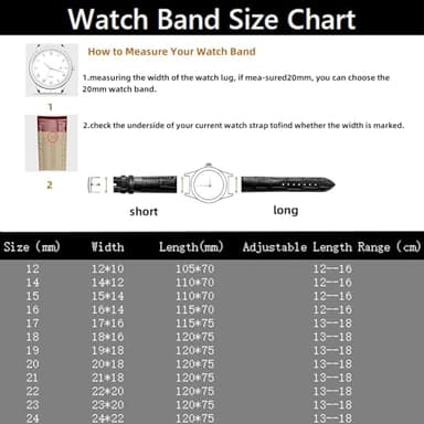 Danxancy Genuine Leather Watch Bands,Quick Release Italian Alligator Grain Calfskin Genuine Leather,Business Casual Universal Watch Strap Replacement Band Strap for Men Women（12mm to 24mm） - Image 3