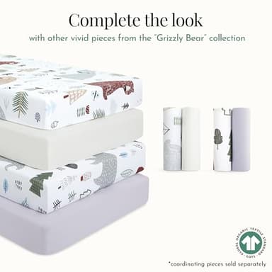 Evolur Grizzly Bear 3 Piece Toddler Bedding Set, Super Soft and Breathable Toddler Bedding, Machine Washable, Includes Fitted Sheet, Comforter and Pillow Case - Image 5