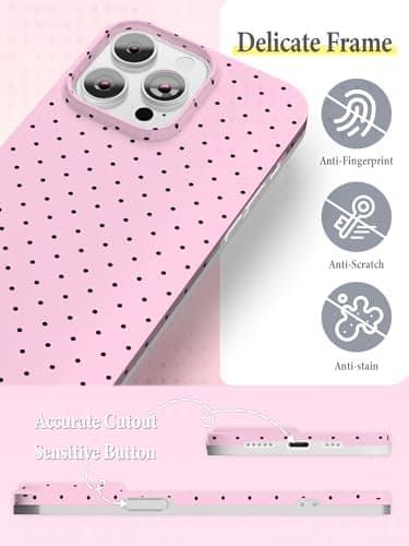 Minyii Compatible with iPhone 14 Pro Max Case, with Polka Dot Aesthetics Design Simple Case for Women Girl, Cute Fashion Soft TPU Slim Protection Phone Case for iPhone 14 Pro Max 6.7'' - Pink - Image 4