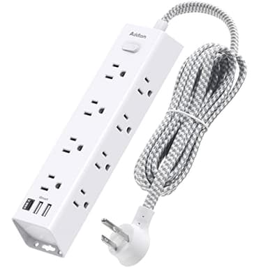 Surge Protector Power Strip - 10 FT Extension Cord, Power Strip with 12 Widely AC Outlet 3 USB, Flat Plug, Wall Mount Overload Protection, 1050J, Desk Charging Station for Home Office, ETL Listed - Image 8