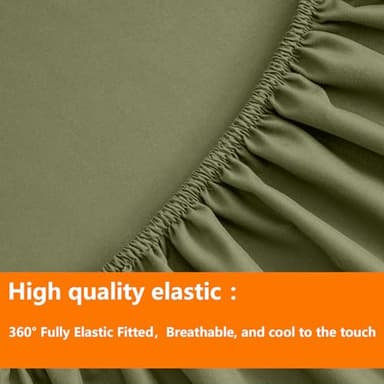 Olive Green Twin Size Comforter Set - 5 Pieces, Bed in a Bag Bedding Sets with All Season Soft Quilted Warm Fluffy Reversible Comforter,Flat Sheet,Fitted Sheet,1 Pillow Shams,1 Pillowcases - Image 6