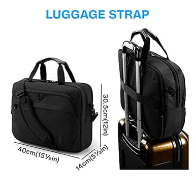 BAGSMART Laptop Bag, 15.6 Inch Briefcase Men, Lockable Computer Bag Work Bag, Water-Repellent Shoulder Messenger Bag Travel Office Business, Black - Image 6