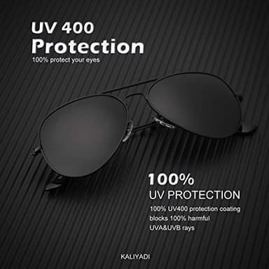 KALIYADI Classic Aviator Sunglasses for Men Women Driving Sun glasses Polarized Lens UV Blocking (3 Pack) 58mm - Image 2