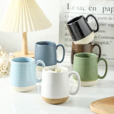 Hasense Coffee Mugs Set of 6, 15 oz Ceramic Coffee Cups with Comfortable Handle, Classic White Mug for Men and Women, Tea Cup Set for Latte, Cappuccino, Milk, Soup, Dishwasher and Microwave Safe - Image 7