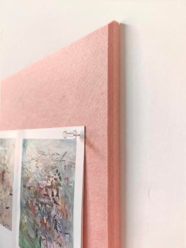 DECORITA Felt Wall Tiles | Large Cork Board Alternative | Aesthetic Felt Bulletin Board for Office, Home & Classroom | Large Cork Boards for Walls Pinboard (12-Pack) | Pink - Image 4