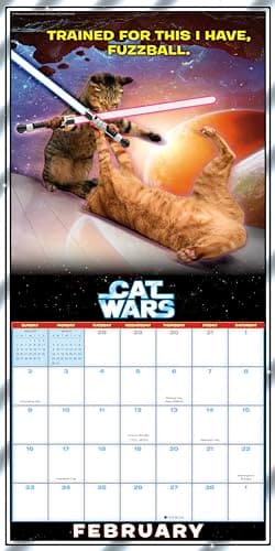 Cat Wars 2025 Wall Calendar, 16-Month Humor & Comic Calendar, 12" x 12" - Image 4