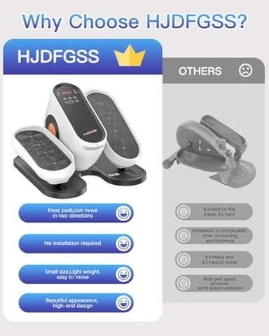 HJDFGSS Under Desk Elliptical Machine, Electric Ellipse Leg Exerciser While Sitting for Seniors Adults, Leg Ercise Pro, Leg Exerciser While Sitting, Home Use Seated Ellipse Leg Exerciser - Image 5