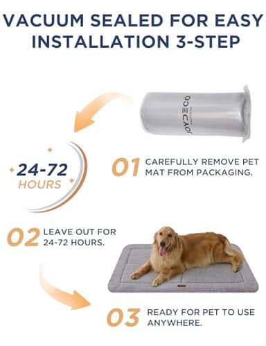 Joydeco Low Profile Dog Crate Mat Reversible Bed Pad, Washable Dog Pad Mat with Ultra Soft Fleece, Compact Design Kennel Beds Mats for Extra Large Medium Small Pets, 44" x 32" Dark Gray - Image 8