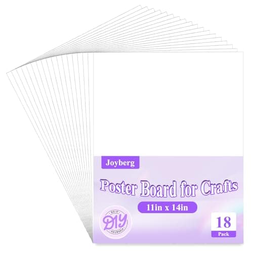 Joyberg 18Pack Poster Board, 11in x 14in White Poster Boards, Posterboard, Poster Board Paper for Crafts, DIY, Drawing - Image 1