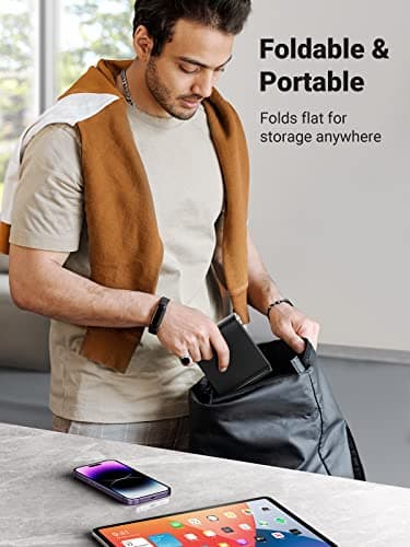 UGREEN Tablet Stand Holder Adjustable Portable Desktop Dock Office Compatible with iPad Pro 11 9.7 10.5 Air Mini 5 4 3 2 iPhone 17 16 15 14 13 12 Black - Image 9