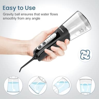 Cordless Water Dental Flosser Teeth Cleaner, INSMART Professional 300ML Tank DIY Mode USB Rechargeable Dental Oral Irrigator for Home and Travel, IPX7 Waterproof 6 Modes Irrigate for Oral Care - Image 5