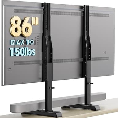 AX WABER Table Top TV Stand with Height Adjustable TV Legs Replacement for Most 37-86 Inch Flat Curved TVs,Steel TV Base Feet Holds up to 150 lbs with Cable Management, Max VESA 800x600mm Black - Image 1