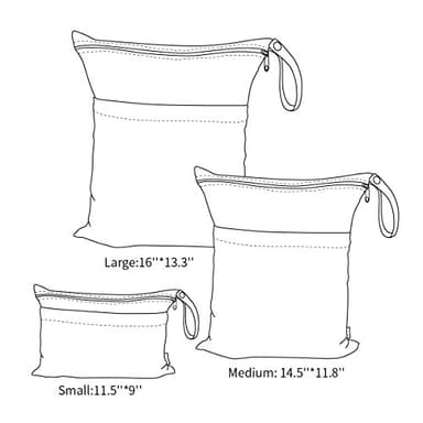 ALVABABY 3pcs Baby Cloth Diaper Wet/Dry Bags|Waterproof Reusable with Two Pockets|Travel, Beach, Pool, Daycare, Soiled Baby Items,Yoga，Gym Bag for Swimsuits or Wet Clothes 3L-B29 - Image 7