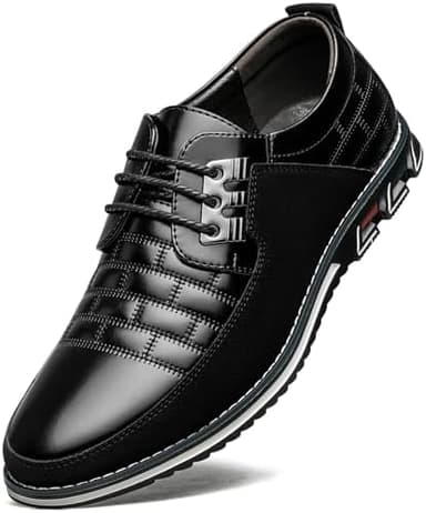 Mens Dress Shoes Comfortable Fashion Dress Sneakers Men Premium Vegan Leather Casual Shoes Business Office Wedding Formal Modern Oxfords - Image 2