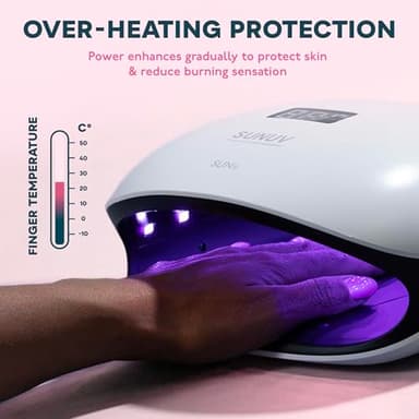 SUNUV UV LED Nail Lamp, UV Light for Nails Compatible with All Gel Polish, 36 LEDs with 4 Timer Settings, LCD Display for Home Salon SUN4 Black - Image 5