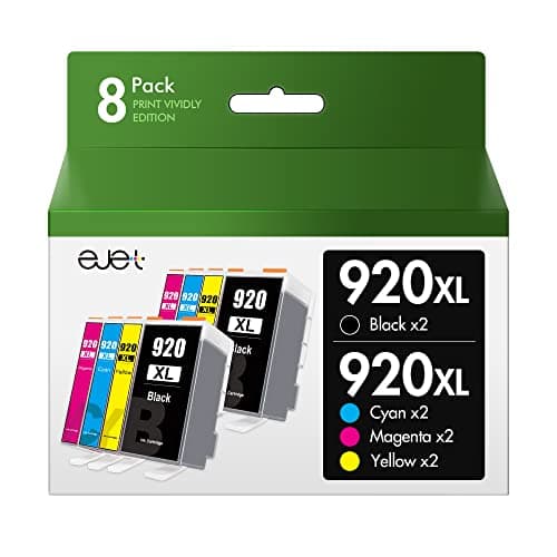 ejet 920XL Replacement for HP 920XL Ink Cartridges Combo Pack 920 XL Compatible with Officejet 6500 6500A 6000 7000 7500 7500A E709 Printer (2 Black, 2 Cyan, 2 Magenta, 2 Yellow, 8 Pack) - Image 1
