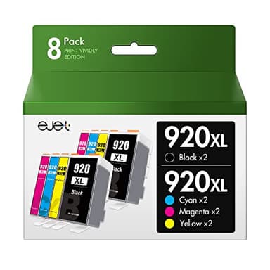ejet 920XL Replacement for HP 920XL Ink Cartridges Combo Pack 920 XL Compatible with Officejet 6500 6500A 6000 7000 7500 7500A E709 Printer (2 Black, 2 Cyan, 2 Magenta, 2 Yellow, 8 Pack) - Image 1