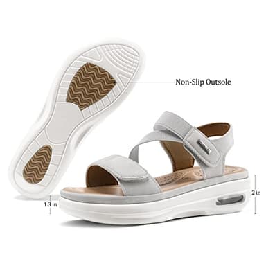 mysoft Women's Summer Walking Sandals Air Cushion Support Platform Ankle Strap Shoes Comfortable Casual Wedge Sandals - Image 5