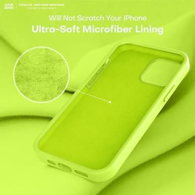 LOVE 3000 Compatible with iPhone 12 Pro Max Phone Case | Thickening 2.1 MM Liquid Silicone | Anti-Scratch Microfiber Lining | Full-Body Duty Heavy Protection Case for Men, Fluorescent Green - Image 5