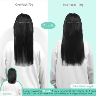 Ukira Brown Real Hair Extensions Clip in Human Hair, 20 Inch 75g 7pcs Dark Brown Hair Extensions Real Human Hair, Soft Ntural Straight Remy Human Hair Extensions Clip ins for Women - Image 5