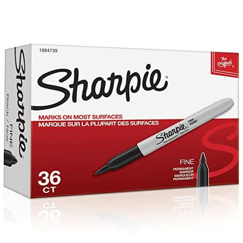 Sharpie Permanent Markers, Bulk Set, Fine Tip Markers, For Plastic, Metal, Wood, And More, Black, 36 Count - Image 1