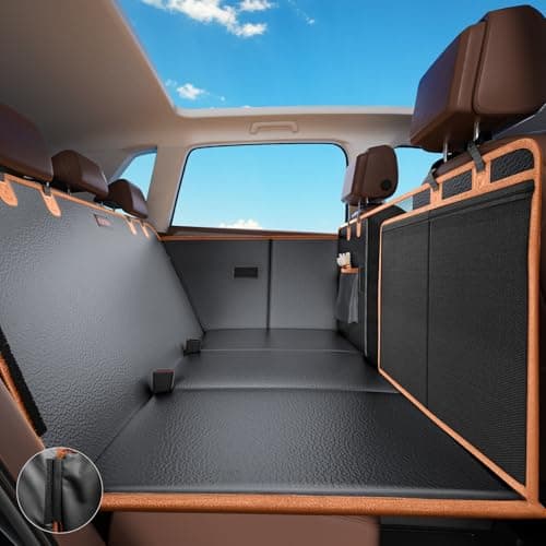 FURTIME Dog Car Seat Cover for Back Seat, Upgraded PU Leather Back Seat Extender with Hard Bottom Holds 400LBS, Waterproof Anti-Scratch, Large Space Back Seat Cover for Car, SUV, Small Truck - Image 1