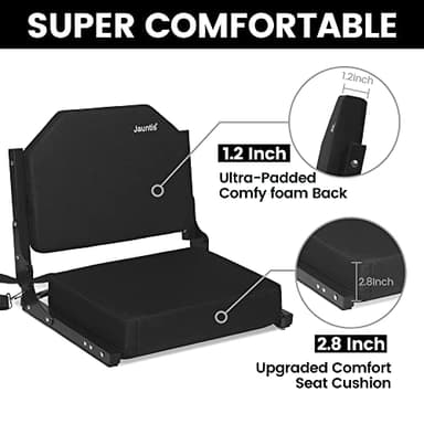 Jauntis Stadium Seats for Bleachers, Bleacher Seats with Ultra Padded Comfy Foam Backs and Cushion, Wide Portable Stadium Chairs with Back Support and Shoulder Strap - Image 3